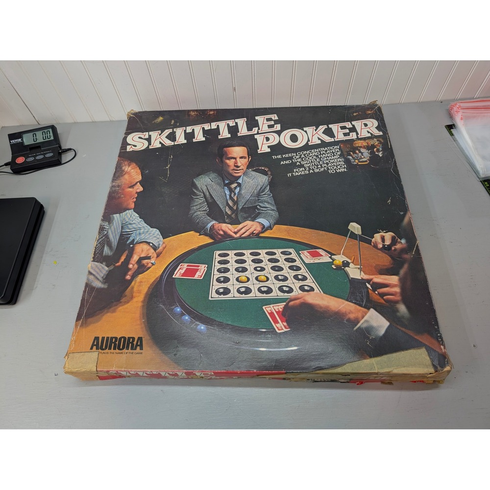 Vintage 1972 Aurora Skittle Poker Table Game Complete Family Board‎ Game